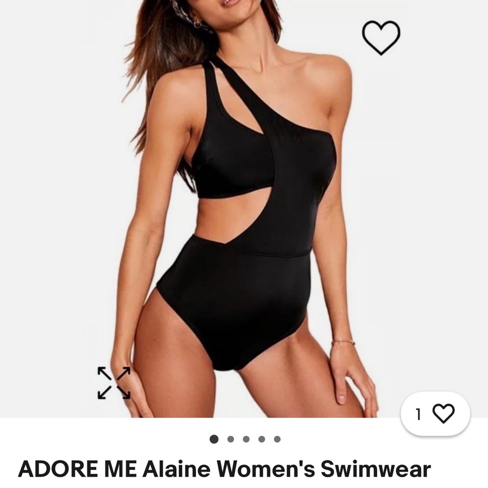 Adore Me Black Cutout One-Piece Swimsuit